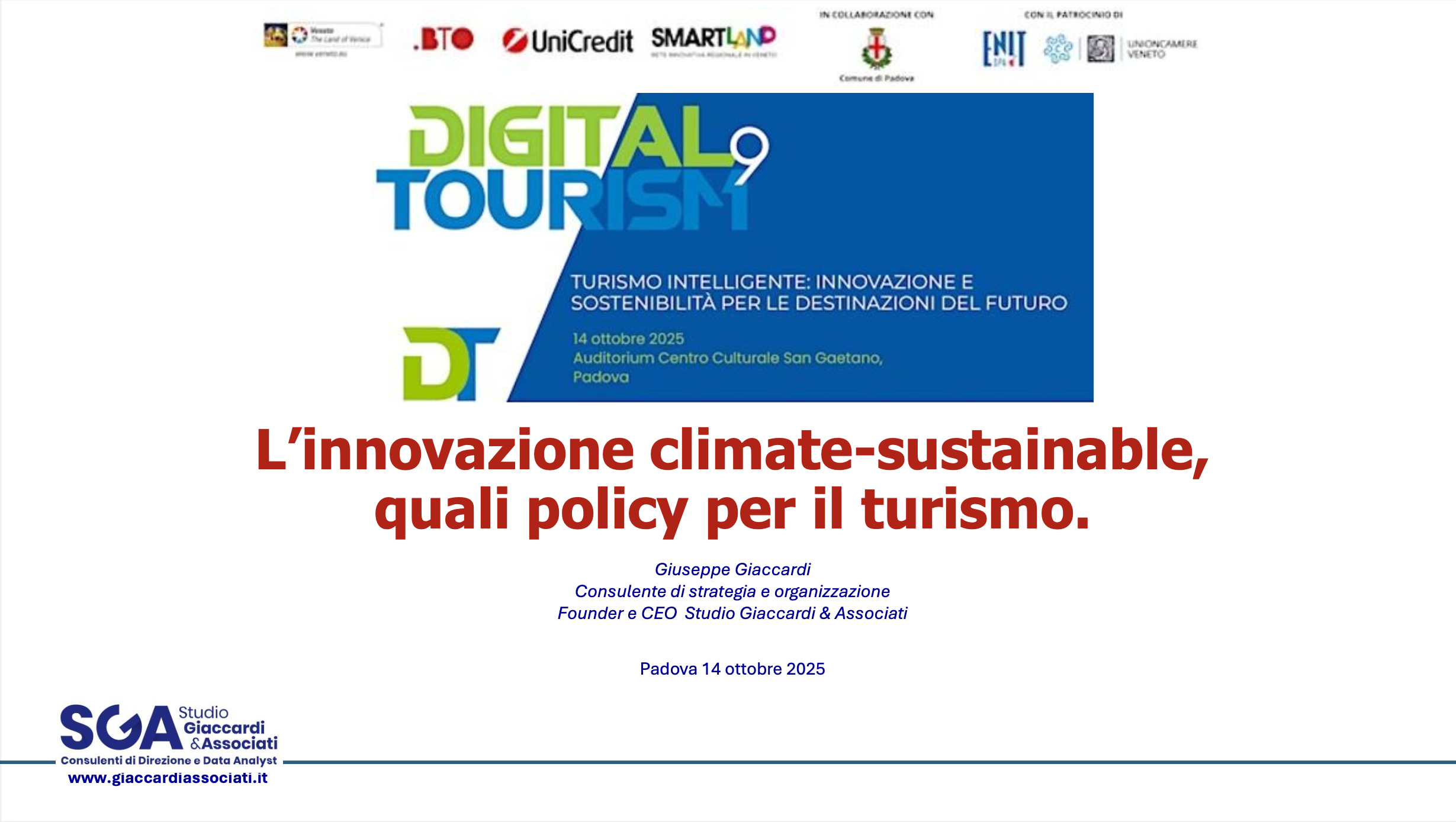 Al digital tourism di Padova, nel panel delle 16,45 del 14 ottobre, abbiamo presentato un intervento dedicato al cambio di paradigma del turismo climate-sensitive.